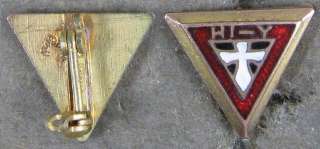 1940’s Pin~YMCA Hi Y Cross Triangle~Gold Filed  