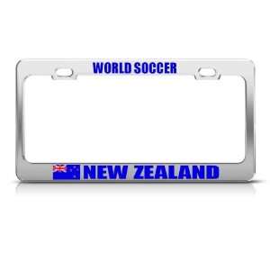 New Zealand Flag World Soccer Metal license plate frame Tag Holder