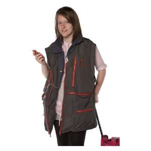 Rufus Roo The BIG Pocket Travel Vest in GREY Red Zip   Large Size 