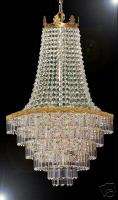 LIGHT 30X17 GOLD FRENCH EMPIRE CRYSTAL CHANDELIER  