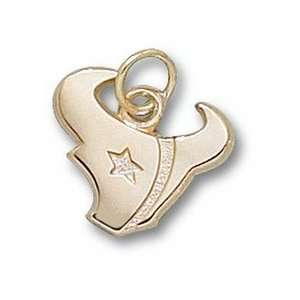  Houston Texans Horn Logo 1/2 Charm   14KT Gold Jewelry 