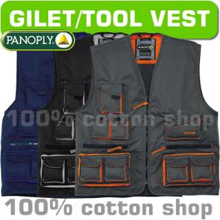Panoply Work Wear MACH2 Gilet Tool Vest Bodywarmer Jacket Mens Grey 