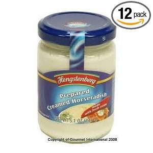 Hengstenberg Horseradish With Cream Jar, 5.1 Ounce Jars (Pack of 12 