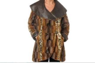 Womens ladies winter faux fur reversible coat jacket plus size X L 1X 