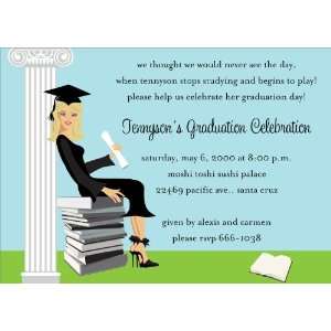  Stylish Graduate Blonde Hair Graduation Invitations 