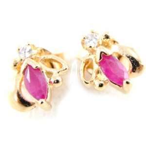  Gold plated loops Celestina ruby. Jewelry