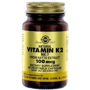  Solgar Natural Vitamin K2 (Mk 7) 100mcg 50 Vegetable 