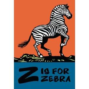  Z is for Zebra 24X36 Canvas