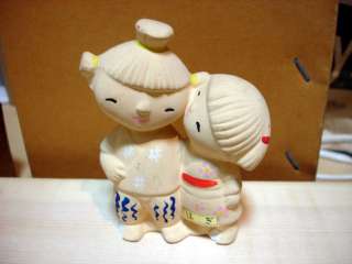 vintage japanese statue Ceramic pottery kids  