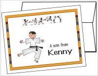 Personalized KARATE Thank you Note Cards Stationery  