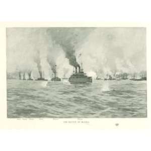  1899 Print Battle of Manila by Carlton T Chapman 