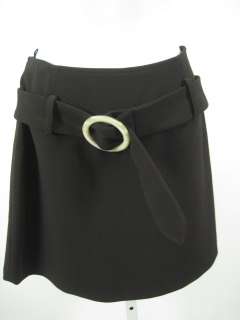 THALIAN XTRACT Brown Belt Straight Mini Skirt Size 2  