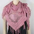DESIGNER Pink Crochet Knit Scarf Wrap  