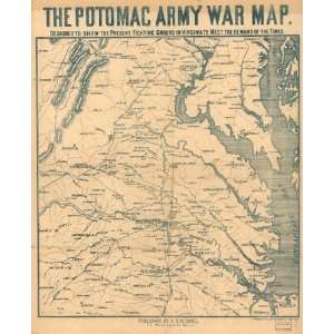 Civil War Map The Potomac army war map. Designed to show the present 