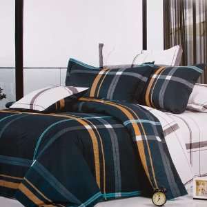 New   Blancho Bedding   [Blue Devils] Luxury 7PC Bed In A Bag Combo 