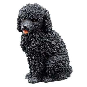  POODLE Black Puppy DOG Resin Sits FIGURINE 6317