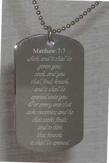 Matthew Bible Verse Text Engraved Dog Tag Gospel  