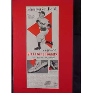 Bob Feller Cleveland Indians 1951 Firestone Foamex Advertisement 