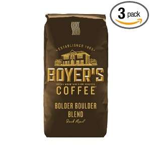 Boyers Coffee Bolder Boulder Blend, 12 Ounce Bags (Pack of 3)