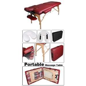  3 Vintage 2 section Burgundy Portable Massage Table 