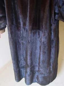 BIRGER CHRISTENSEN Blk MINK Fur COAT/Silk Raincoat  