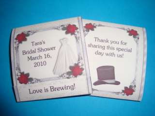 12 WEDDING BRIDAL SHOWER TEA BAG WRAPPER FAVORS 100+DES  