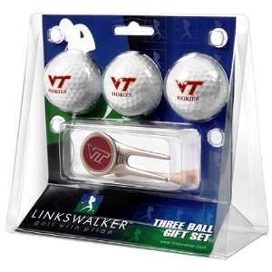  Virginia Tech Hokies NCAA 3 Ball Gift Pack w/ Cap Tool 