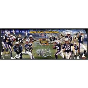  New England Patriots Panoramic   SBXXXVIII Framed Sports 
