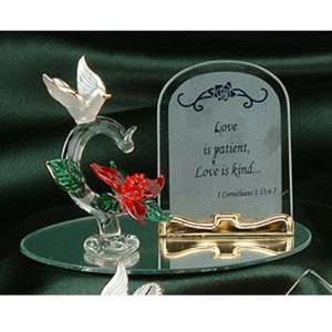  Collectible Dove Poinsettia Flower Plaque Model Figure 