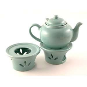  Ceramic Tea Candle Teapot Warmer, Seafoam Green Kitchen 