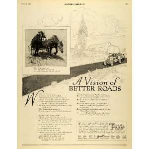  1920 Ad Barret Co Tarvia Countryside Teamster Wagon Horse 