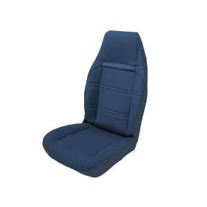   Medium Blue Vinyl Bucket Seat Upholstery with Royal Blue Cloth Inserts