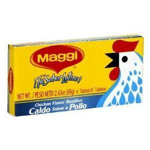 Maggi Chicken Flavor Boullion 2.43 Ounces 6 Cubes  Grocery 