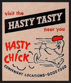 1960s Hasty Tasty Drive In Matchcover  (Dayton OH)  