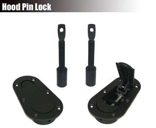   Plus Flush Mount Bonnet Hood Pin Pins Latch Kit JDM black  