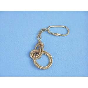  Brass Bowline on Bight Knot Key Chain 5     Nautical 