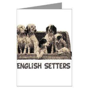 Vintage English Setter Pups 2 Greeting Cards Pk o Pets Greeting Cards 
