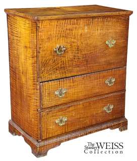 Exceptional Tiger Maple Blanket Chest with Two Drawers, NE, c.1770