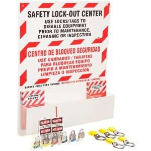 Brady Prinzing Bilingual Lockout Center, Includes booklets, tags 