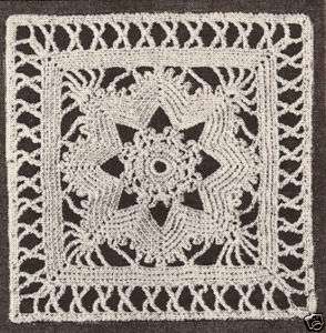 Vintage Crochet Nosegay MOTIF Bedspread Block pattern  