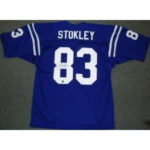 Brandon Stokley Autographed Jersey   Blue Custom  Sports 