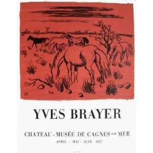  Chevaux de Camargue by Yves Brayer, 20x26