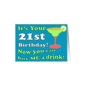  21st Birthday Margarita Humor Card Toys & Games