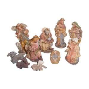   Nativity Set 6 Hand Painted Resin with Farm Animals
