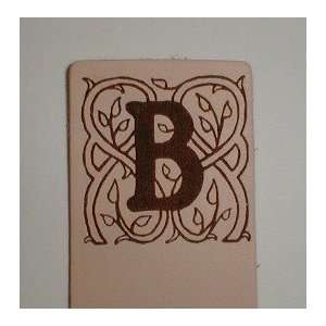  Floral Initial Leather Bookmark Style 2 Letter B 