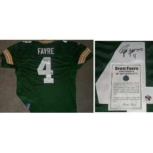  Brett Favre Signed Packers Reebok Green Jersey Sports 
