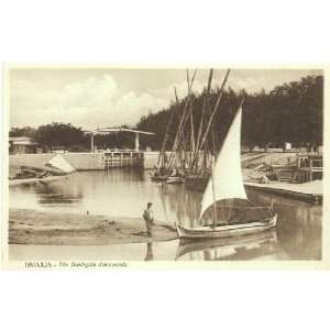   1920s Vintage Postcard The Flood Gate Ismailia Egypt 