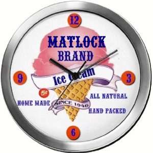  MATLOCK 14 Inch Ice Cream Metal Clock Quartz Movement 