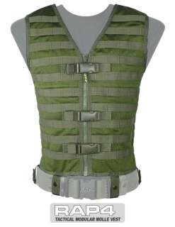 RAP4 Tactical Molle Paintball Vest   Olive Drab   Size Regular   New 