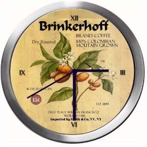  BRINKERHOFF 14 Inch Coffee Metal Clock Quartz Movement 